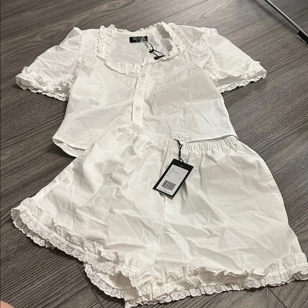 Cotton Poplin Ruffle Top & Boxer - Picture 4 of 4